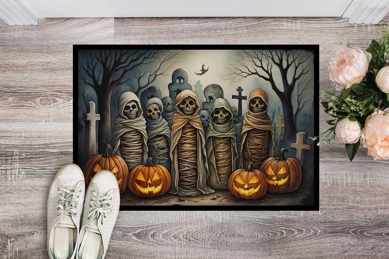 Mummies Spooky Halloween Doormat 18x27