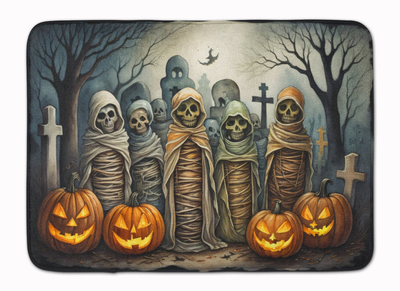 Mummies Spooky Halloween Memory Foam Kitchen Mat