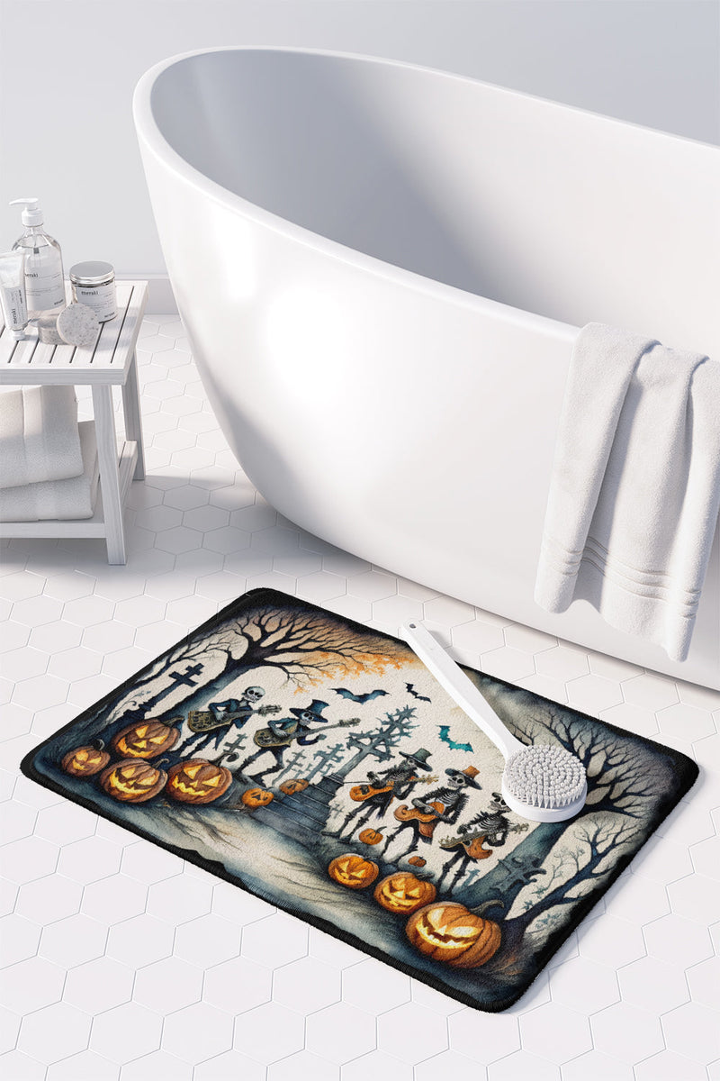 Mariachi Skeleton Band Spooky Halloween Memory Foam Kitchen Mat