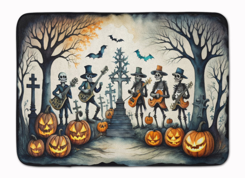 Mariachi Skeleton Band Spooky Halloween Memory Foam Kitchen Mat