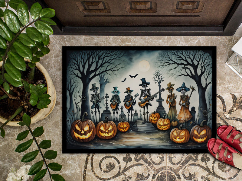 Mariachi Skeleton Band Spooky Halloween Doormat 18x27