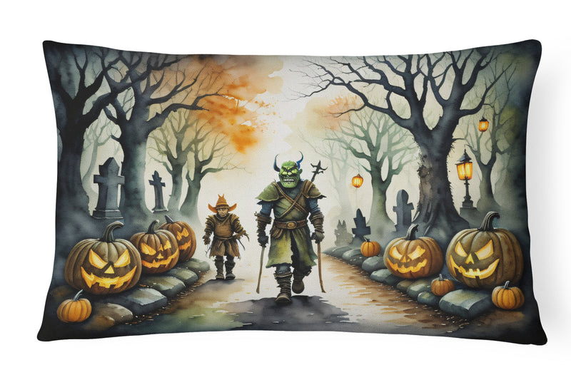 Orcs Spooky Halloween Fabric Decorative Pillow