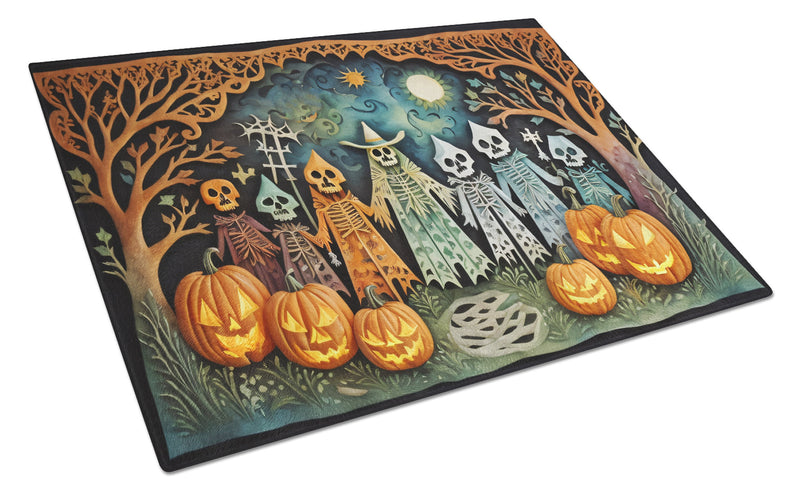 Papel Picado Skeletons Spooky Halloween Glass Cutting Board Large