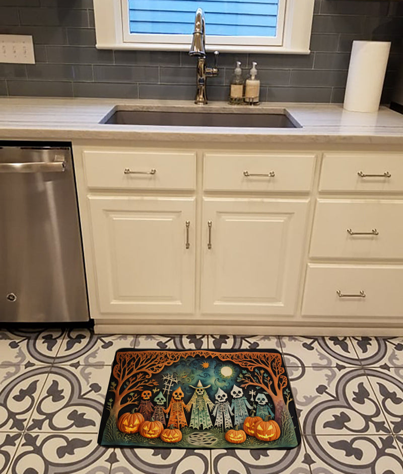 Papel Picado Skeletons Spooky Halloween Memory Foam Kitchen Mat