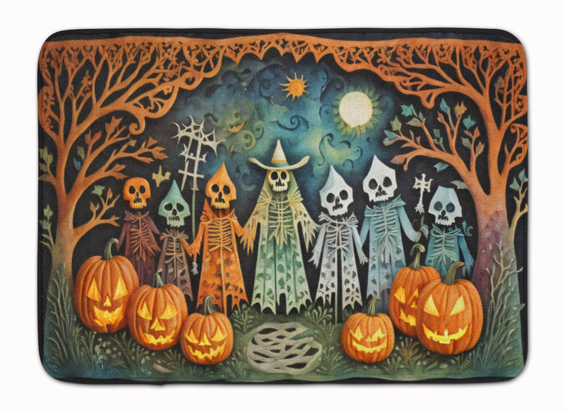 Papel Picado Skeletons Spooky Halloween Memory Foam Kitchen Mat