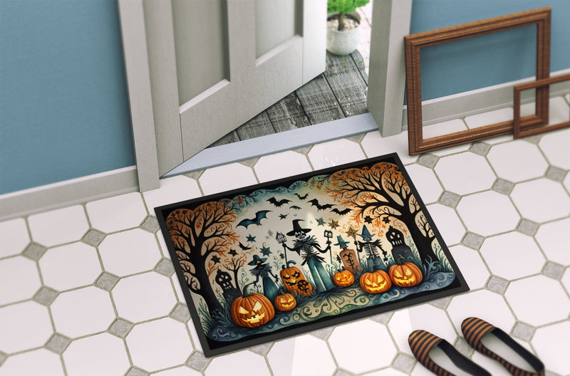 Papel Picado Skeletons Spooky Halloween Doormat 18x27