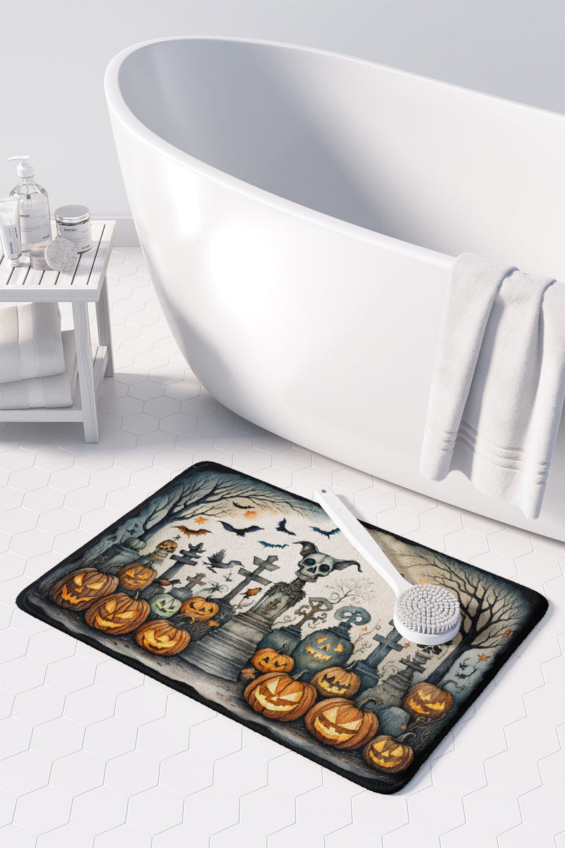 Pet Cemetery Spooky Halloween Memory Foam Kitchen Mat