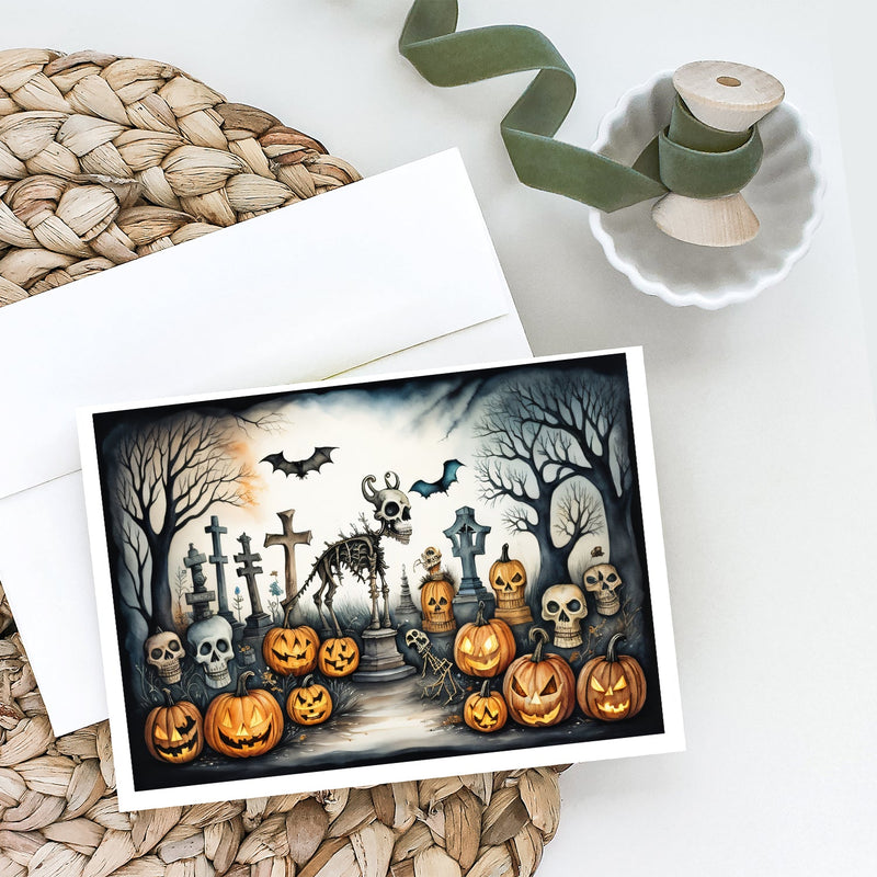 Pet Cemetery Spooky Halloween Greeting Cards and Envelopes Pack of 8