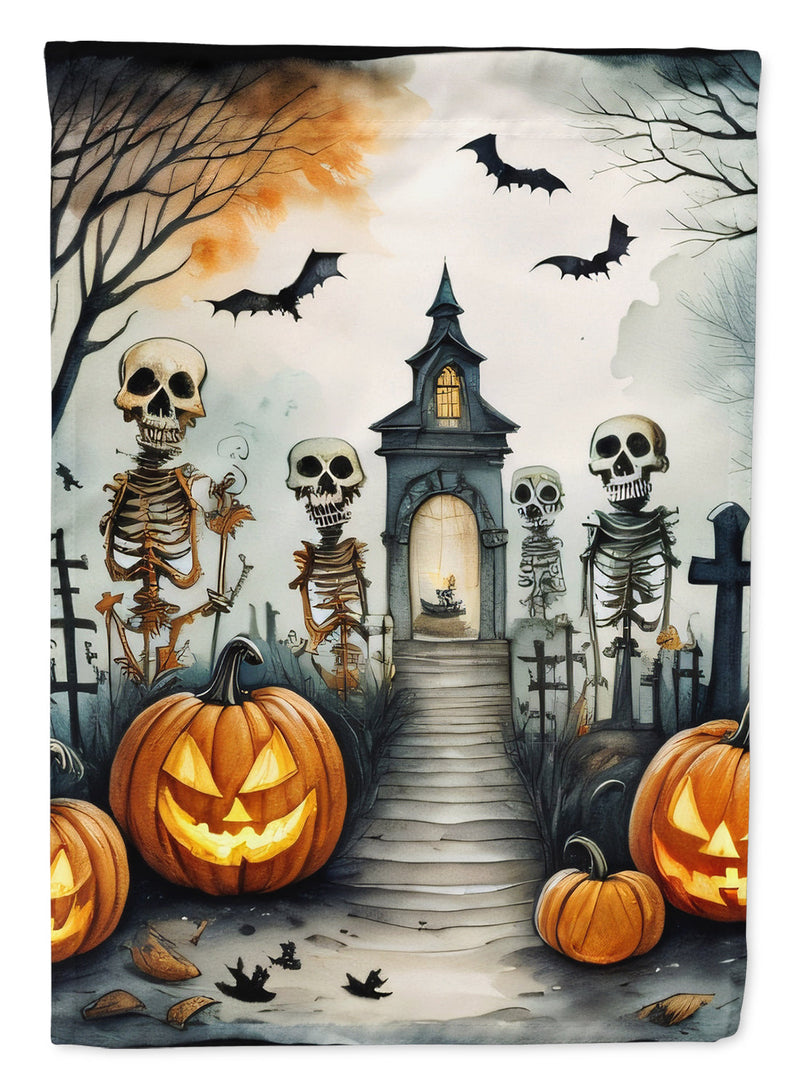 Skeleton Spooky Halloween Garden Flag – Outdoor Decorative Yard Flag