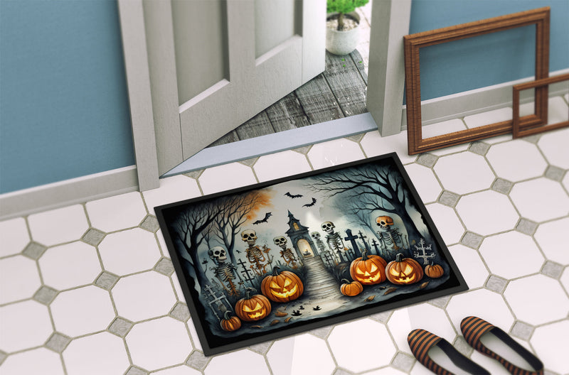 Skeleton Spooky Halloween Doormat 18x27