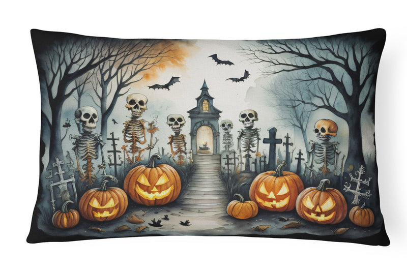 Skeleton Spooky Halloween Fabric Decorative Pillow