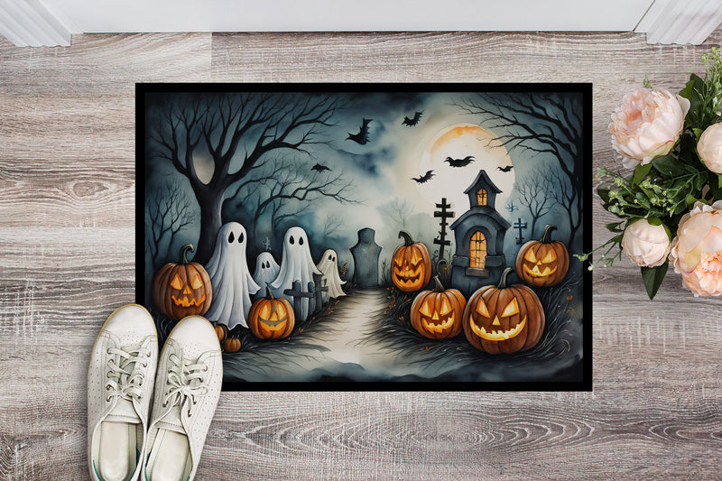 Ghosts Spooky Halloween Indoor or Outdoor Mat 24x36