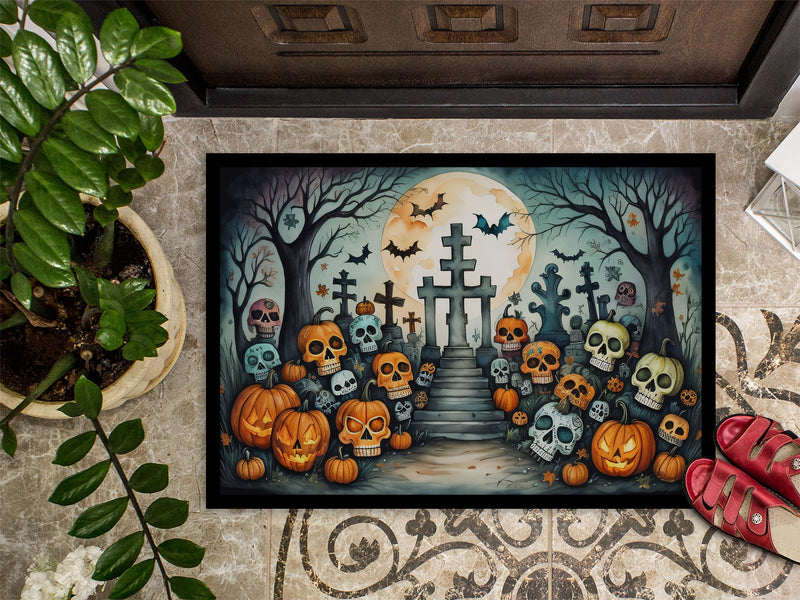 Calaveras Sugar Skulls Spooky Halloween Indoor or Outdoor Mat 24x36