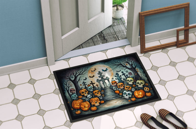 Calaveras Sugar Skulls Spooky Halloween Indoor or Outdoor Mat 24x36