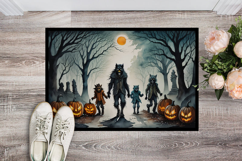 Werewolves Spooky Halloween Indoor or Outdoor Mat 24x36