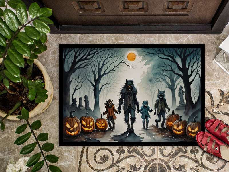 Werewolves Spooky Halloween Indoor or Outdoor Mat 24x36