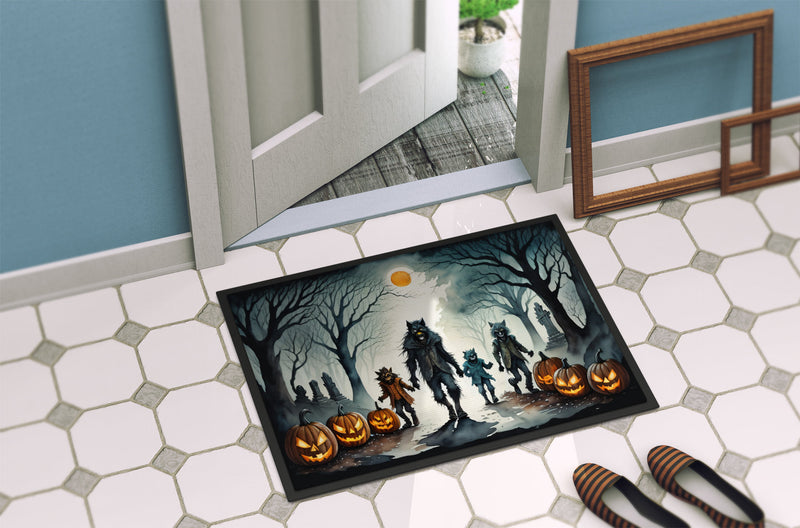 Werewolves Spooky Halloween Indoor or Outdoor Mat 24x36