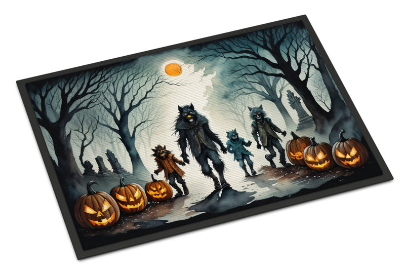 Werewolves Spooky Halloween Indoor or Outdoor Mat 24x36