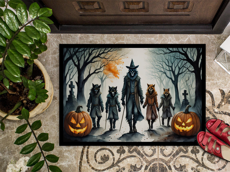 Werewolves Spooky Halloween Indoor or Outdoor Mat 24x36