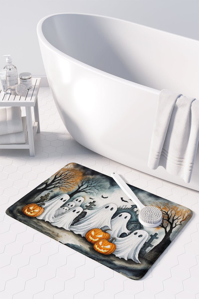 Ghosts Spooky Halloween Memory Foam Kitchen Mat