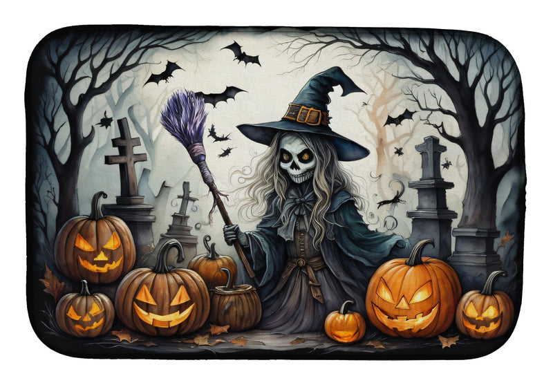 Witch Spooky Halloween Dish Drying Mat