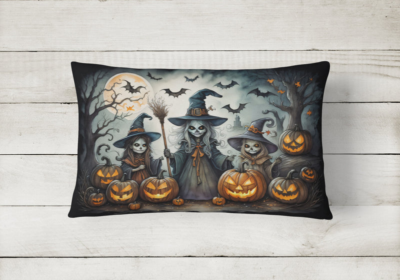 Witches Spooky Halloween Fabric Decorative Pillow