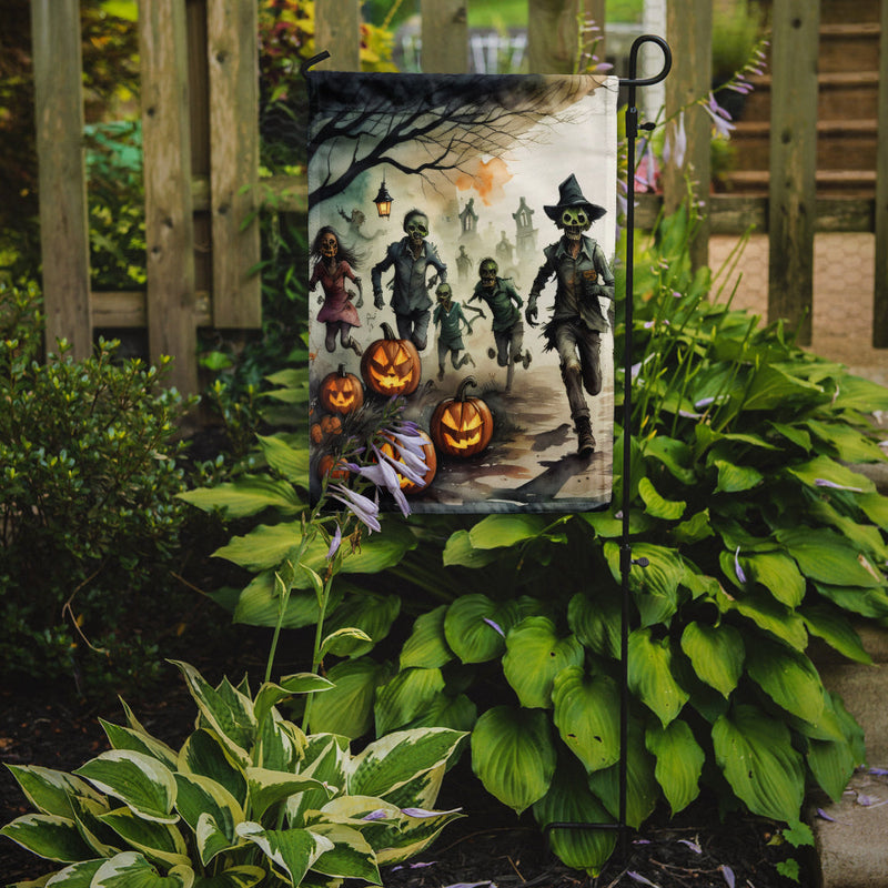 Zombies Spooky Halloween Garden Flag