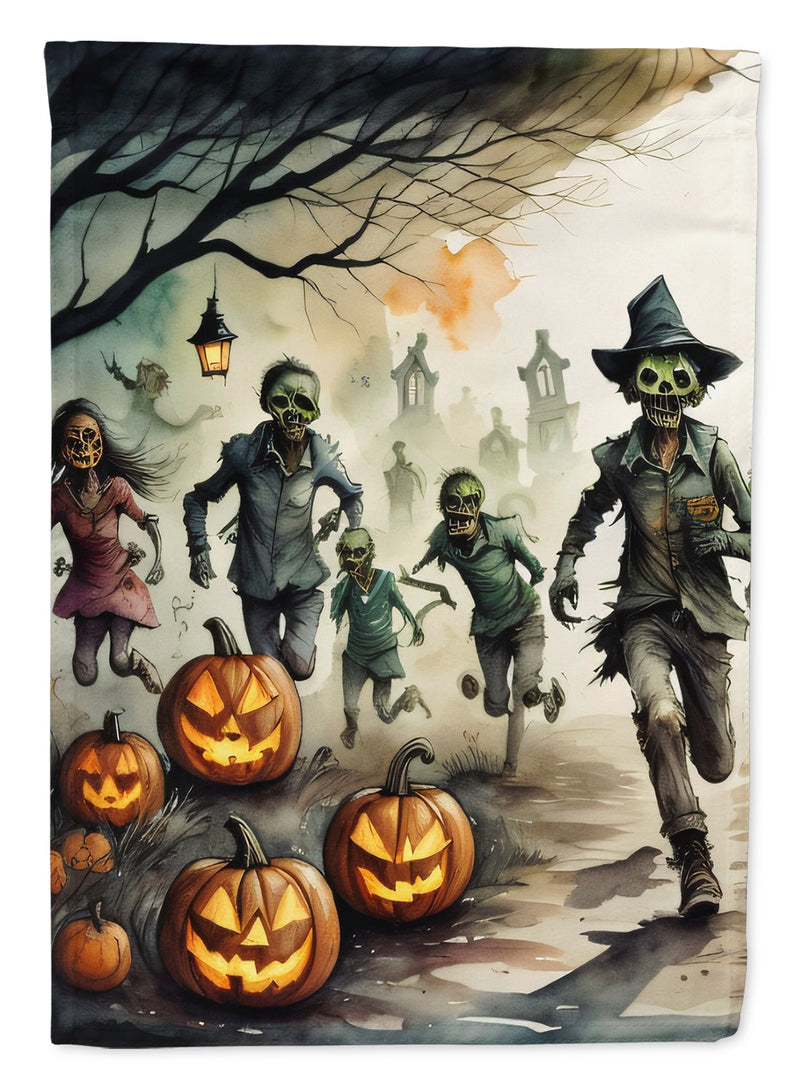 Zombies Spooky Halloween Garden Flag