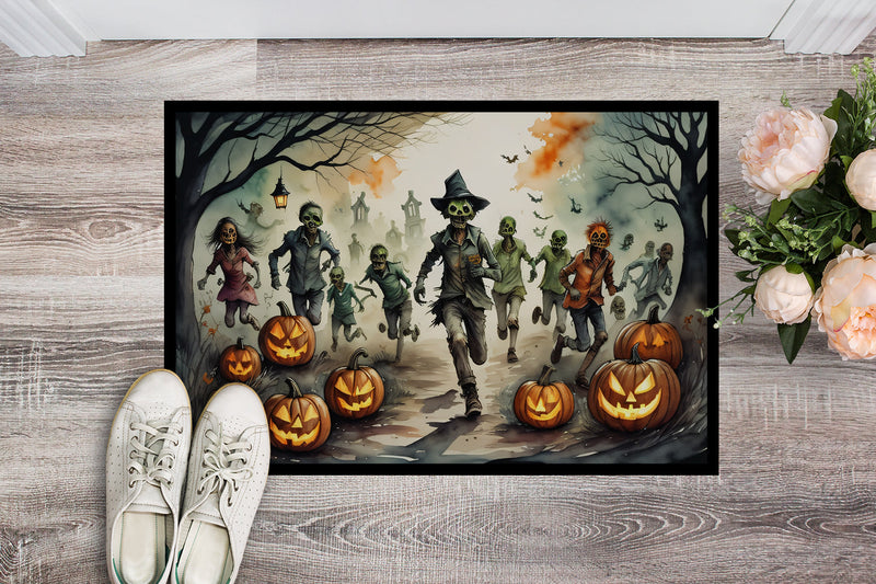 Zombies Spooky Halloween Doormat 18x27