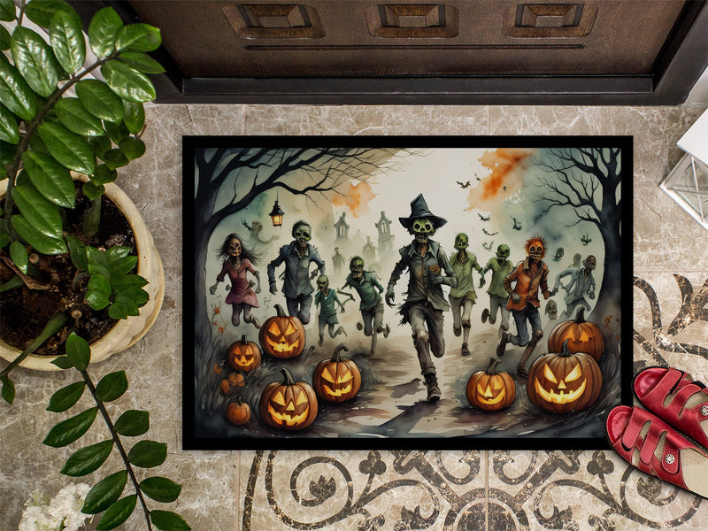 Zombies Spooky Halloween Doormat 18x27