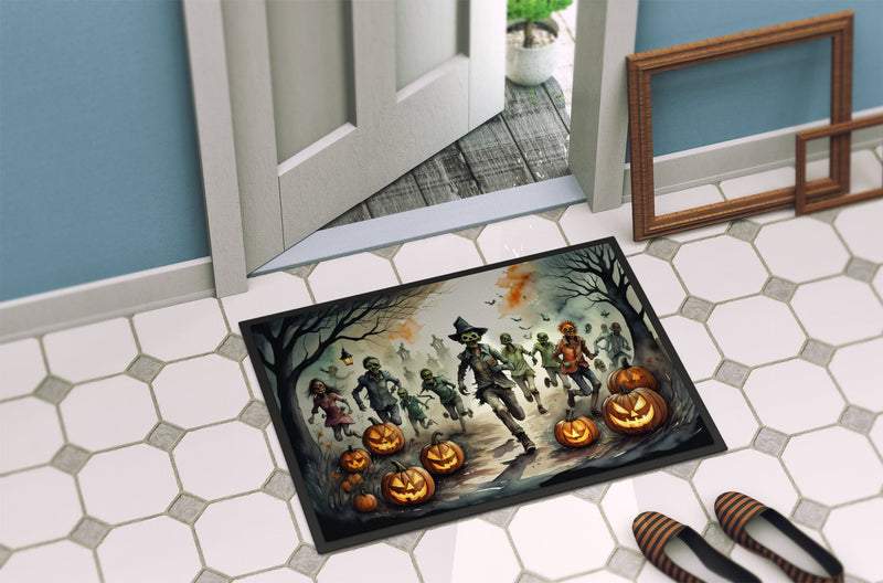 Zombies Spooky Halloween Doormat 18x27