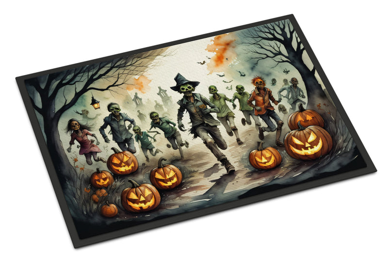 Zombies Spooky Halloween Doormat 18x27