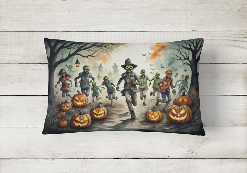 Zombies Spooky Halloween Fabric Decorative Pillow