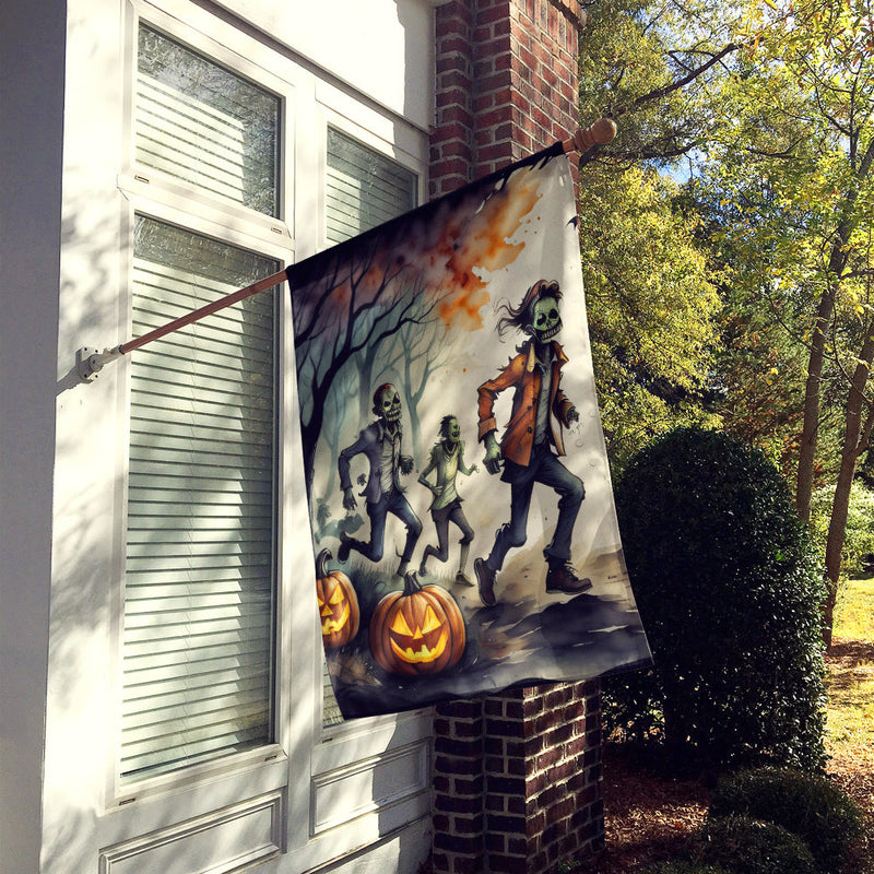 Zombies Spooky Halloween House Flag