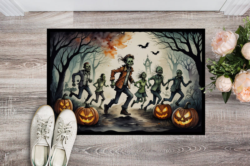 Zombies Spooky Halloween Doormat 18x27