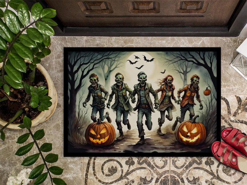 Zombies Spooky Halloween Indoor or Outdoor Mat 24x36