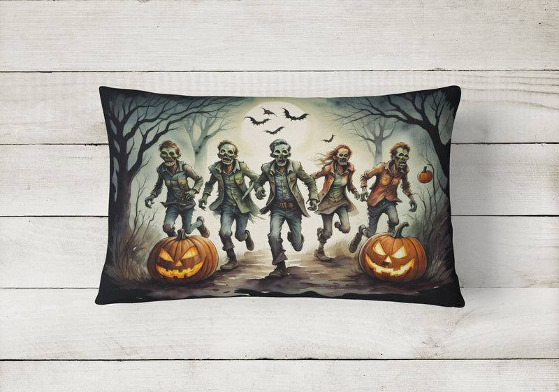 Zombies Spooky Halloween Fabric Decorative Pillow