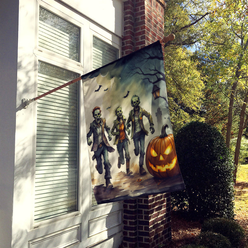 Zombies Spooky Halloween House Flag