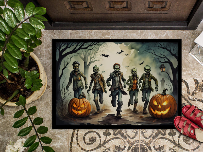 Zombies Spooky Halloween Indoor or Outdoor Mat 24x36