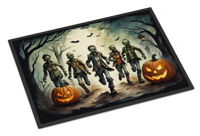 Zombies Spooky Halloween Indoor or Outdoor Mat 24x36