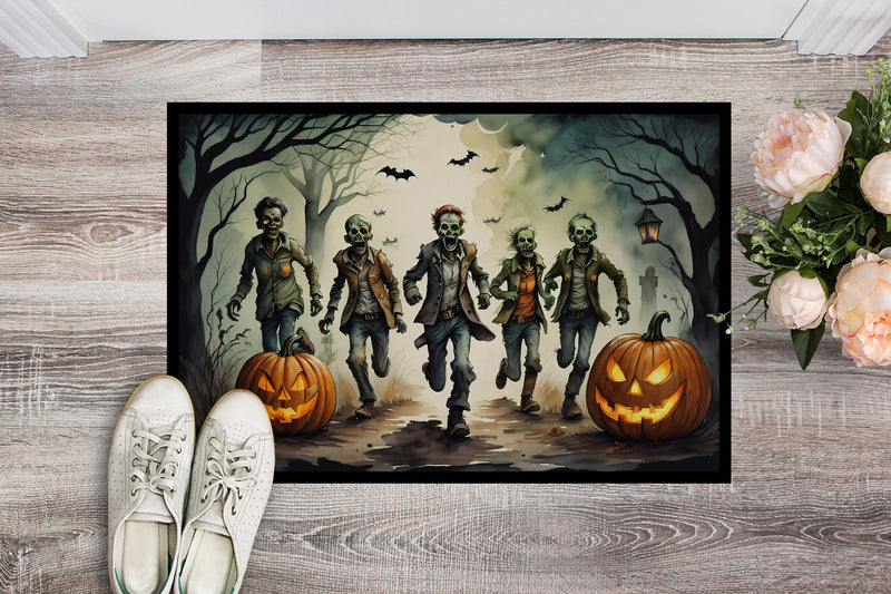 Zombies Spooky Halloween Doormat 18x27