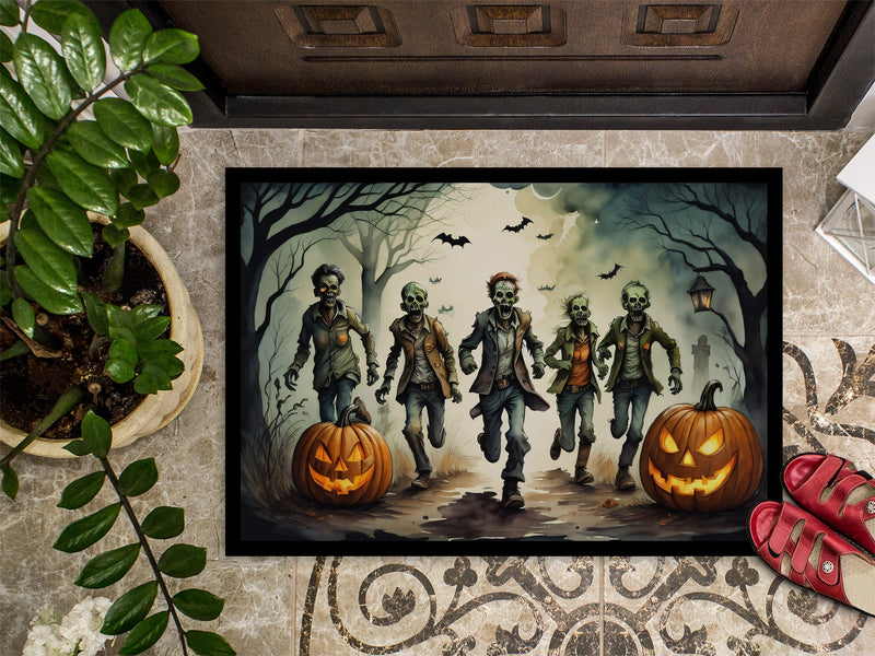 Zombies Spooky Halloween Doormat 18x27