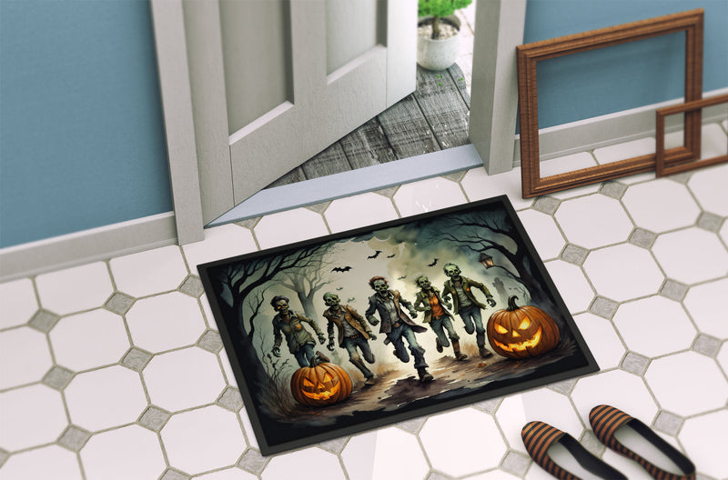 Zombies Spooky Halloween Doormat 18x27