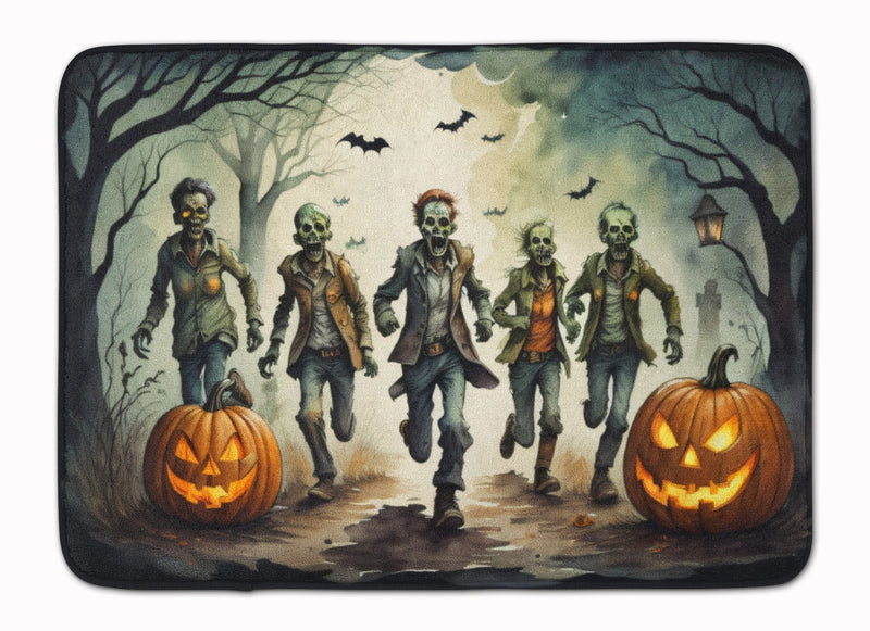 Zombies Spooky Halloween Memory Foam Kitchen Mat