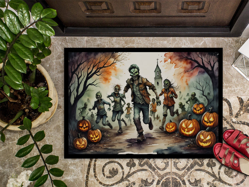 Zombies Spooky Halloween Indoor or Outdoor Mat 24x36