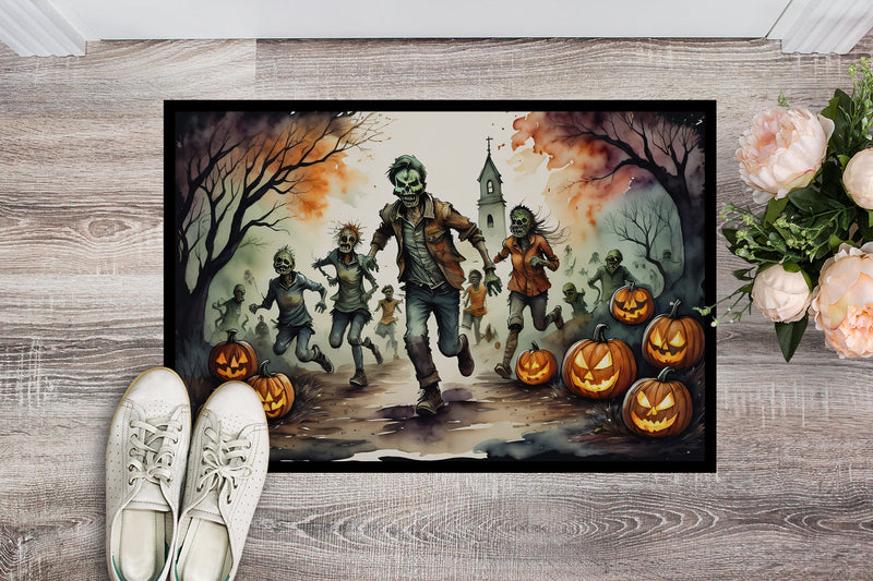 Zombies Spooky Halloween Doormat 18x27