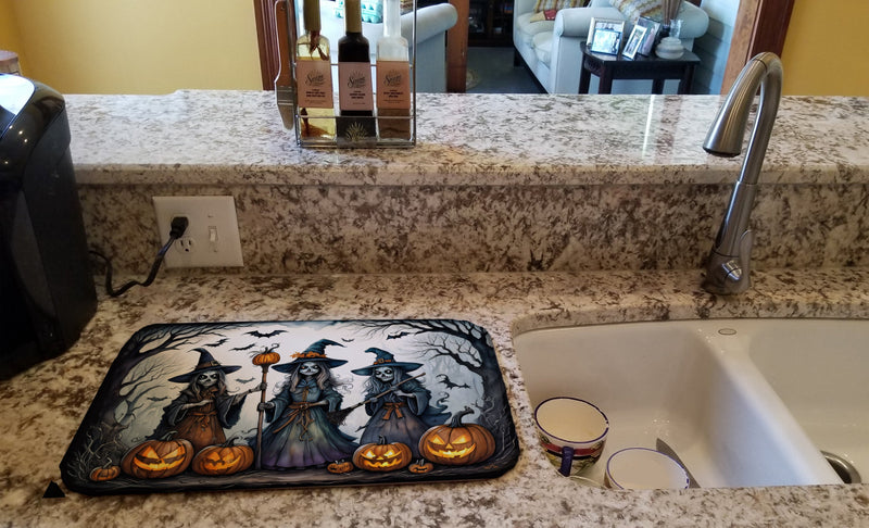 Witches Spooky Halloween Dish Drying Mat