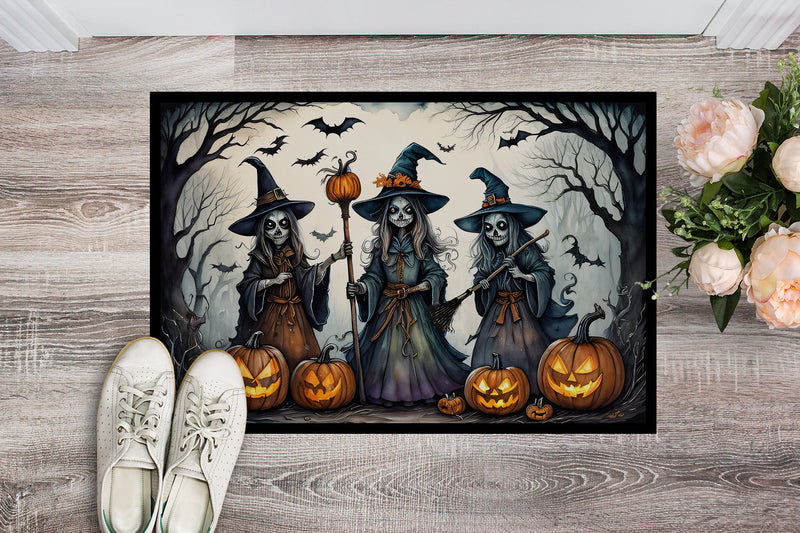 Witches Spooky Halloween Doormat 18x27