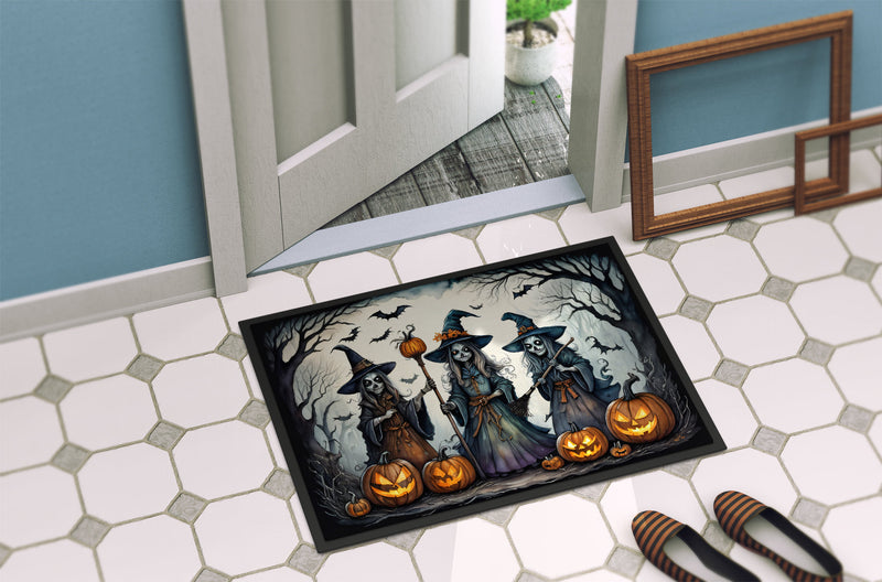 Witches Spooky Halloween Doormat 18x27