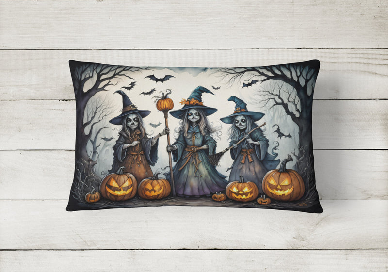 Witches Spooky Halloween Fabric Decorative Pillow